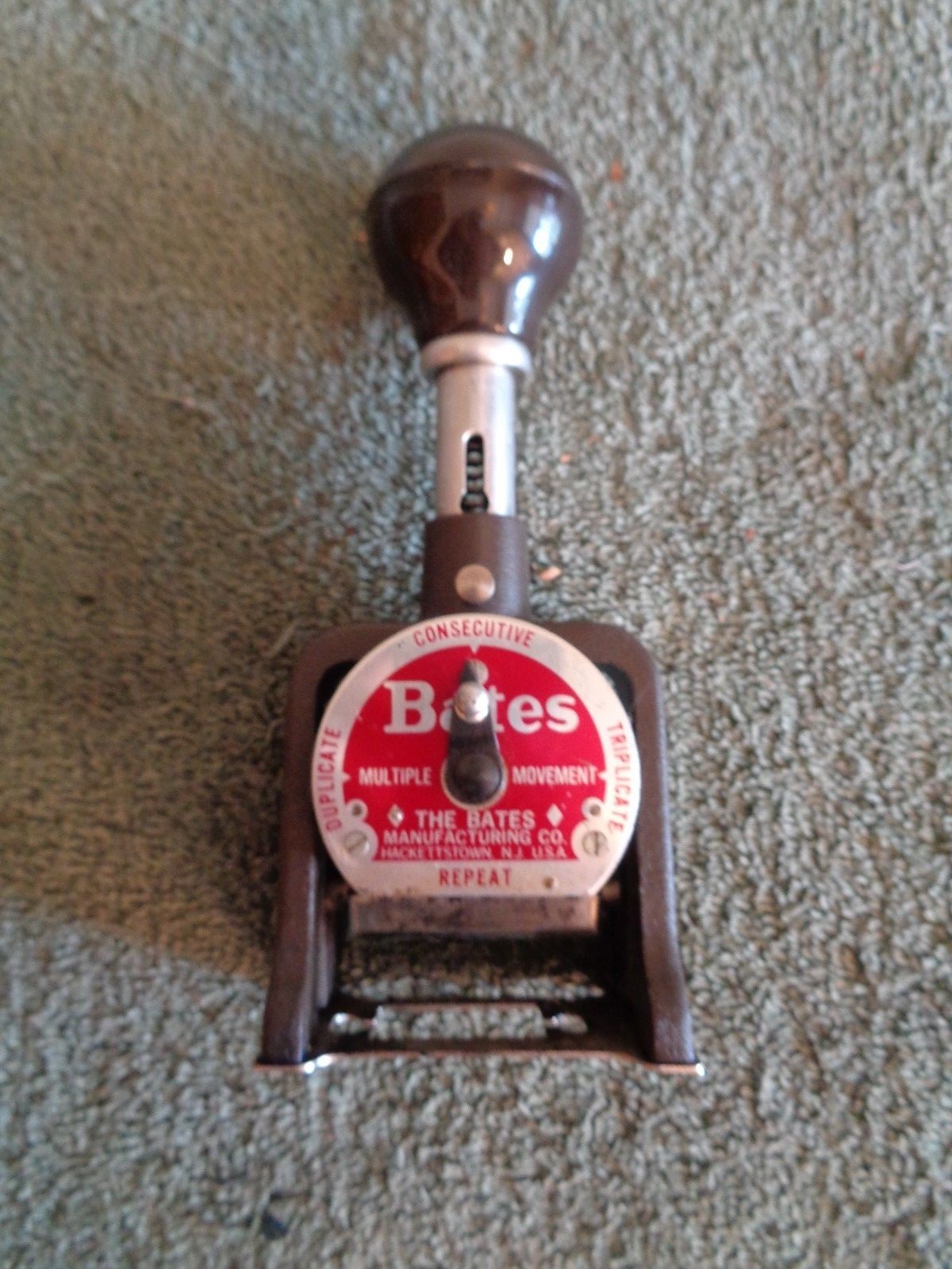 Bates Numbering Machine Style E 6 Wheels 6" Tall Weighs Almost 1 Pound Vintage