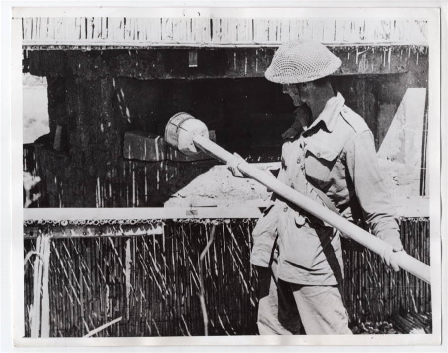 1943 Italian Pillbox with Dummy Gun in Sicily Original News Photo