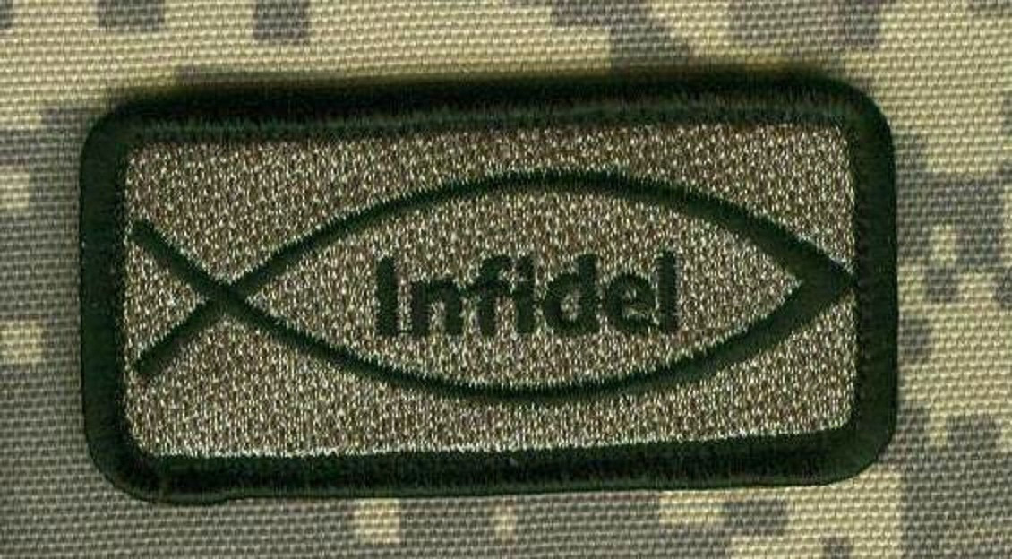 ISAF JSOC 5HT SPECIAL FORCES GROUP SFG JTF vêlkrö OD TAB: CHRISTIAN FISH INFIDEL