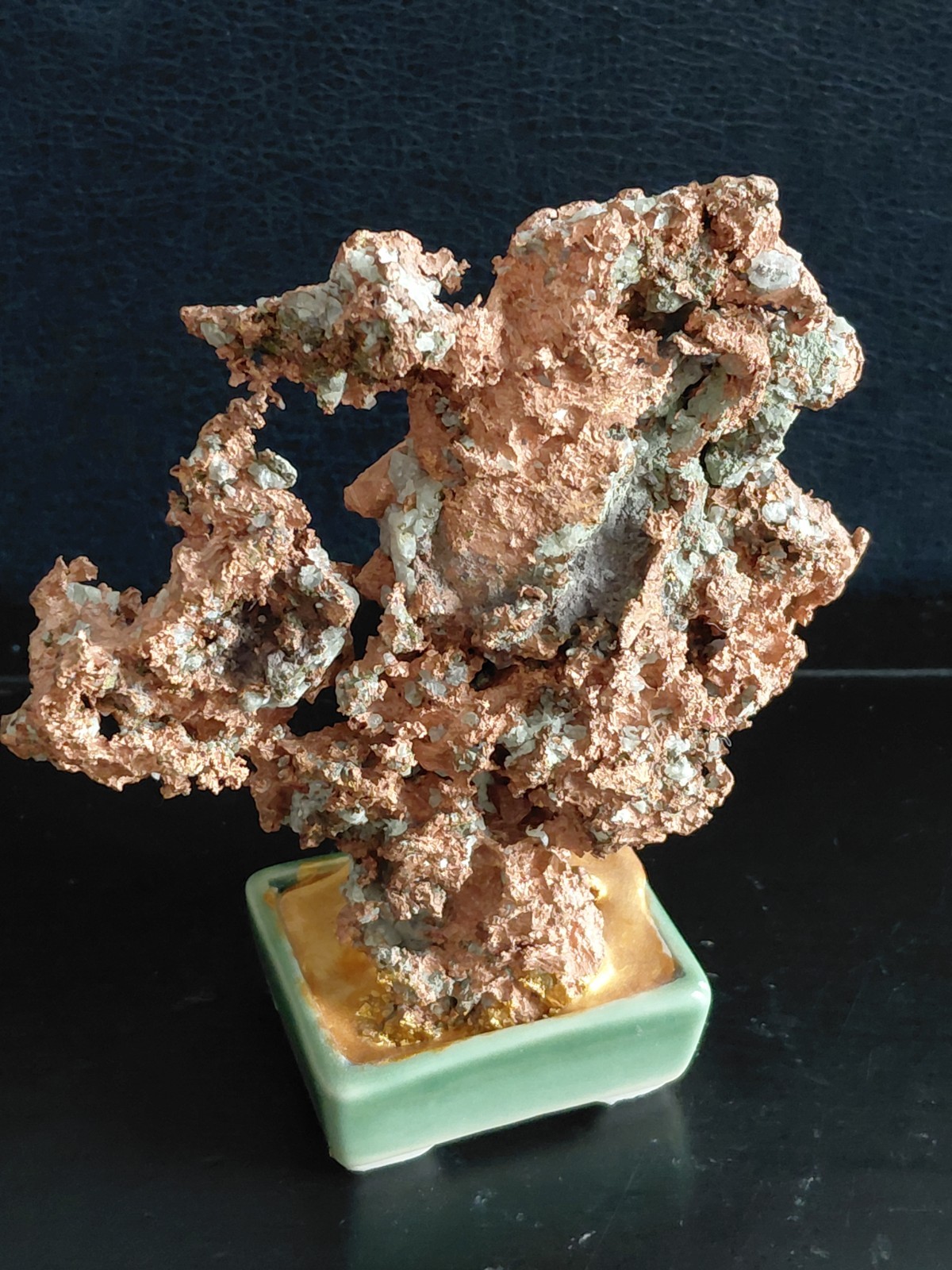 Natural Copper Crystal Specimen ON Ceramic Stand