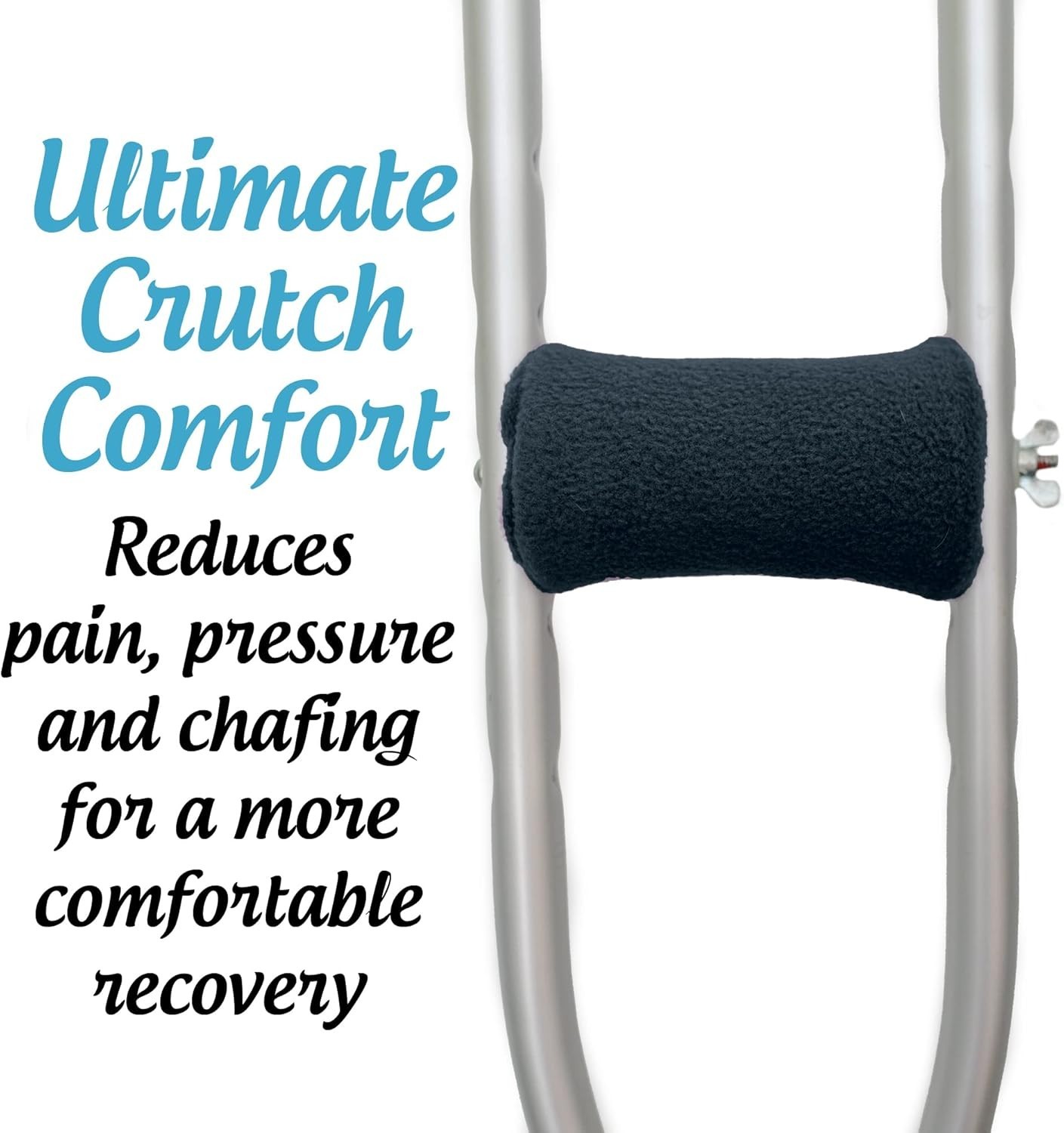 Universal Crutch Hand Grip Covers - Luxurious Soft Fleece with Sculpted Memor...