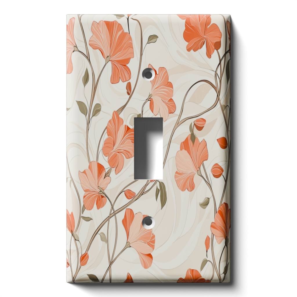 Decorative Light Switch Cover Plate - Coral Bloom by SnazzySwitch