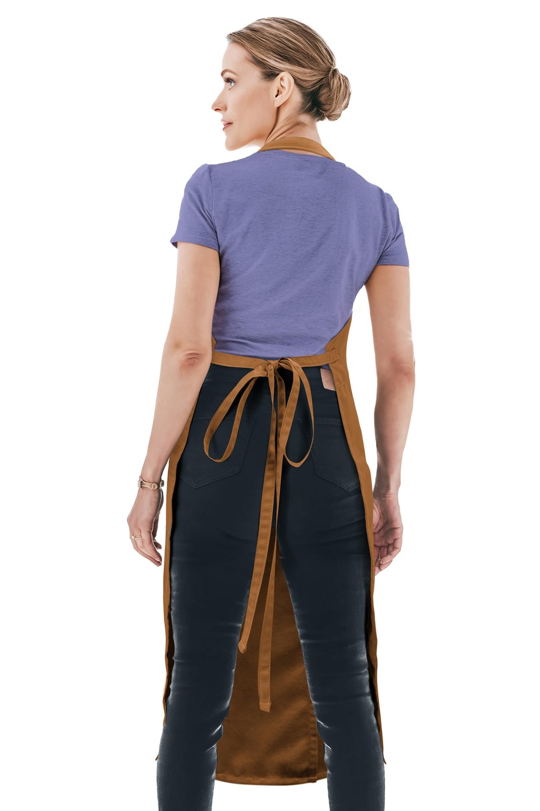 Pottery Apron, Overlapping Split Leg, Extra Coverage, Caramel | The Overlap D...