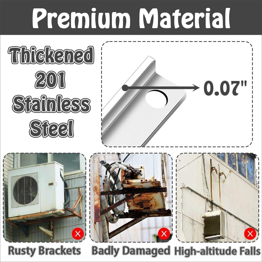 2x Wall Mounting Bracket Stainless Steel For Outdoor Mini Split Air Conditioner