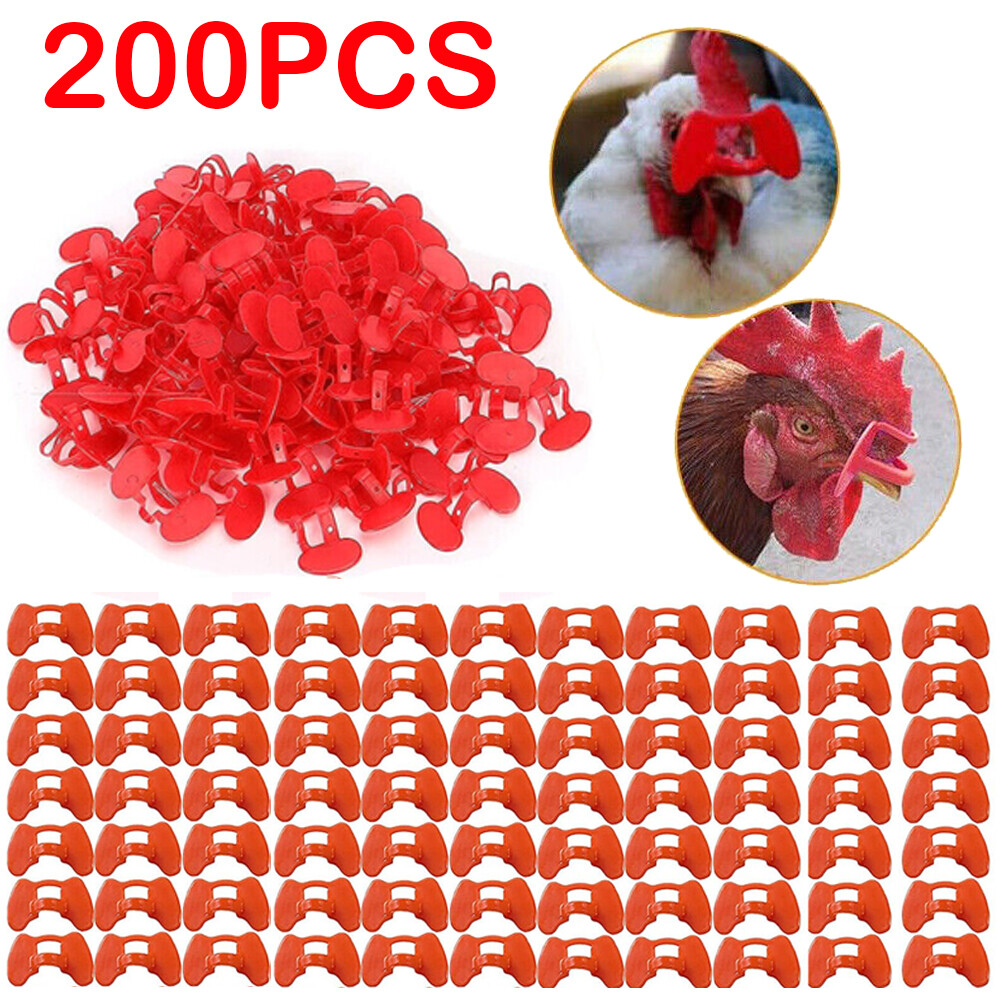 200pcs Pinless Chicken Peepers Pheasant Poultry Blinders Spectacles No Fighting