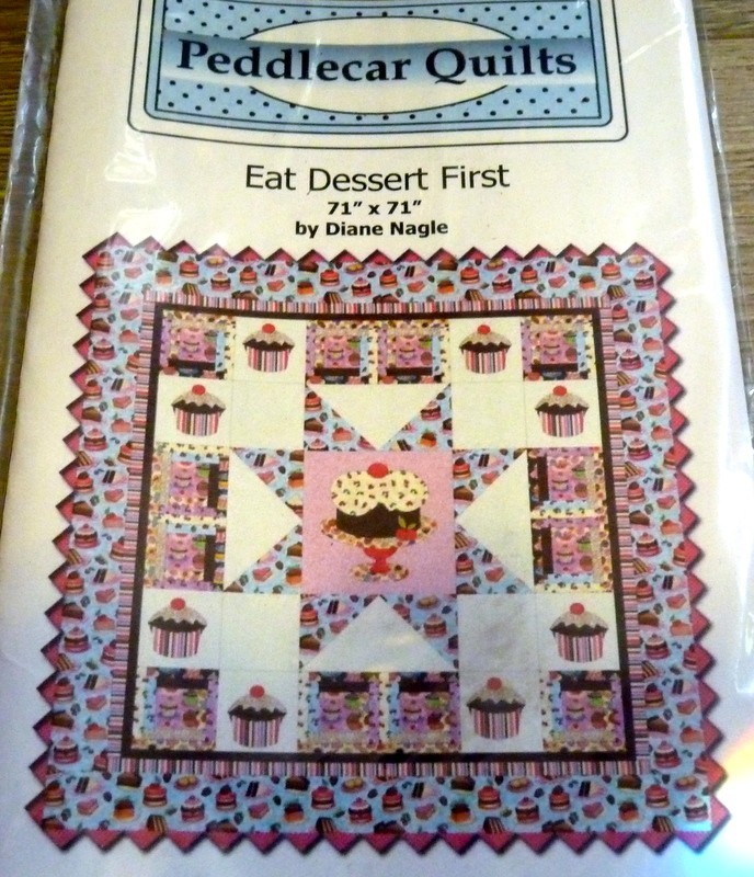 *LOVELY VTG EAT DESSERT FIRST 71" x 71" Quilt Peddlecar Sewing Pattern Uncut