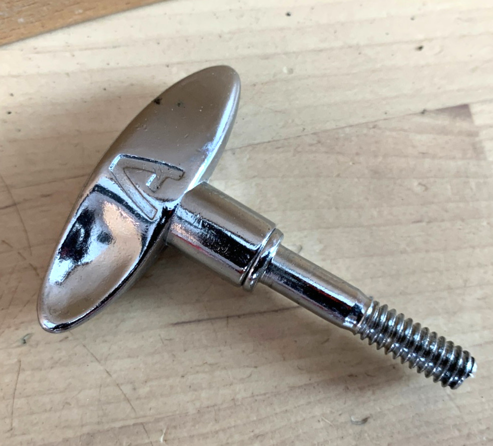 AYOTTE Floor Tom Leg Mount Bracket WING BOLT Thumb Screw Part 1/4-20 - 90s Vtg