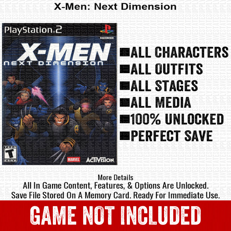 X-Men Next Dimension 100% PS2 Memory Card All CHEATS ITEMS
