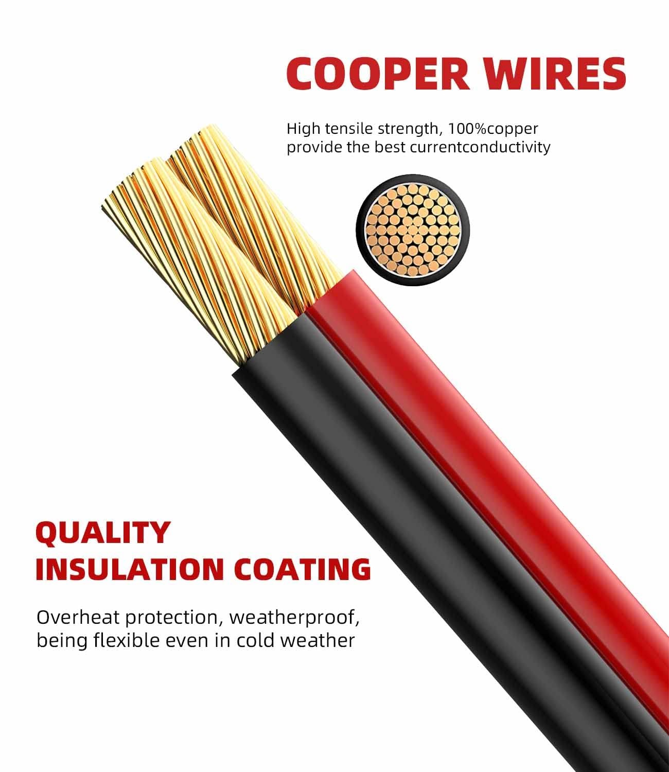 Solar Extension Cable - 10AWG, 30Cm with 2 SAE Polarity Reverse Adapters