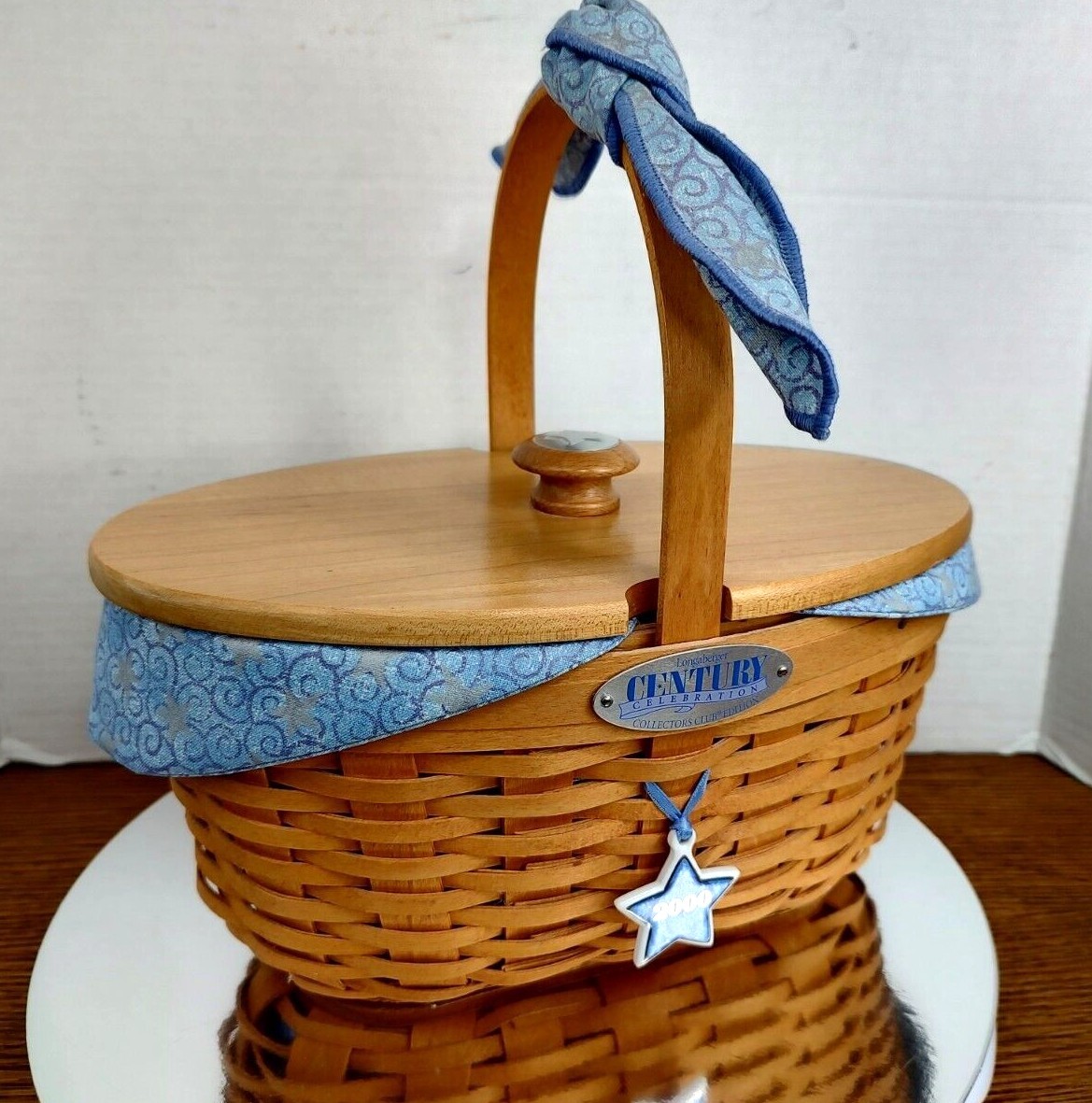 Longaberger 2000 Century Cheer Celebration Lid Fabric Insert Protector Basket