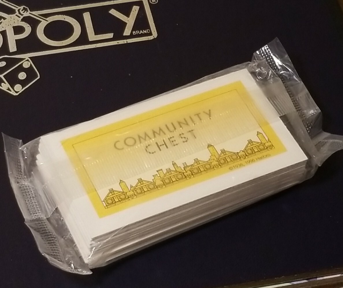Monopoly Deluxe Edition 1998 Replacement Community Chest/Chance New In Package