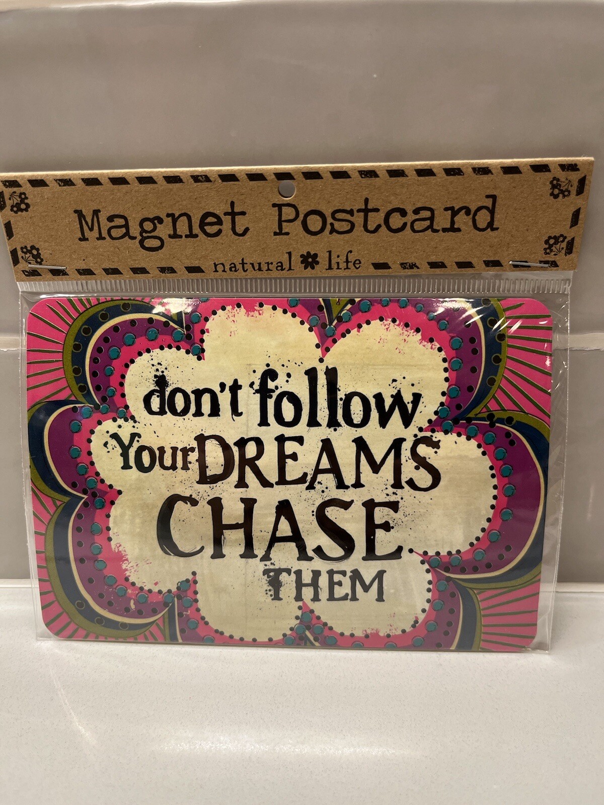 Natural Life CHASE YOUR DREAMS Magnet Postcard NEW