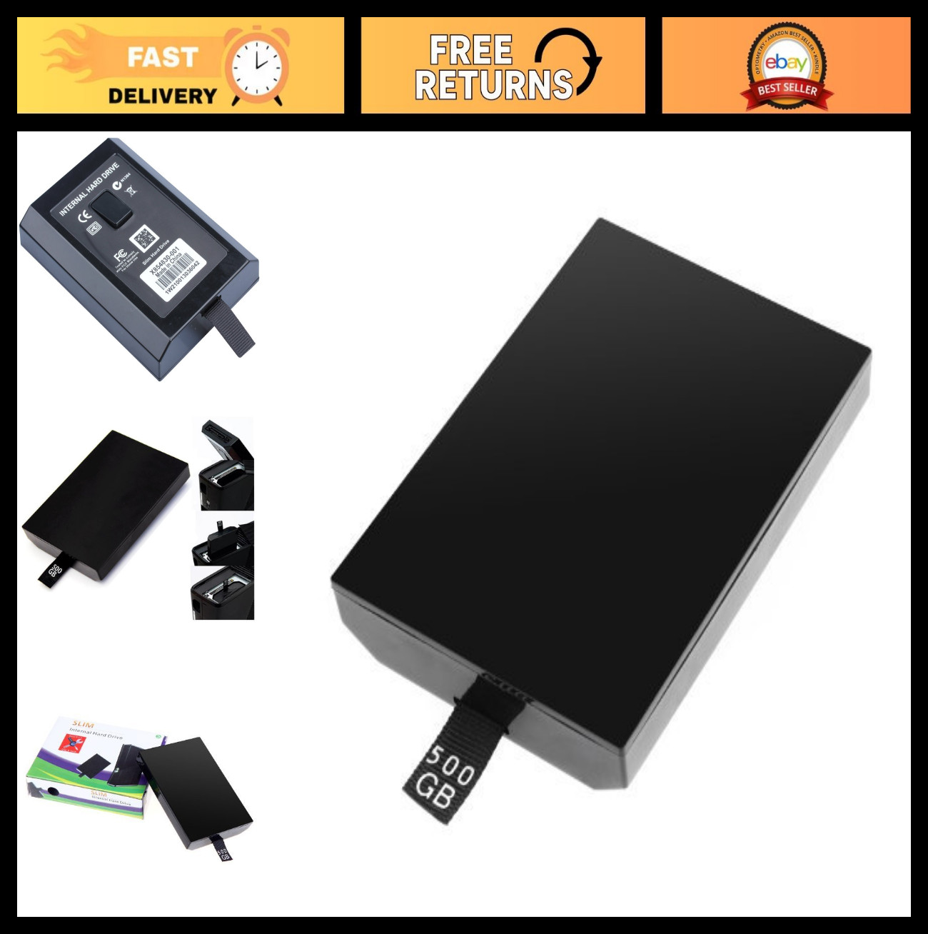 500GB External Hard Drive for Xbox 360 Slim - Game Storage Upgrade, Fast & Relia