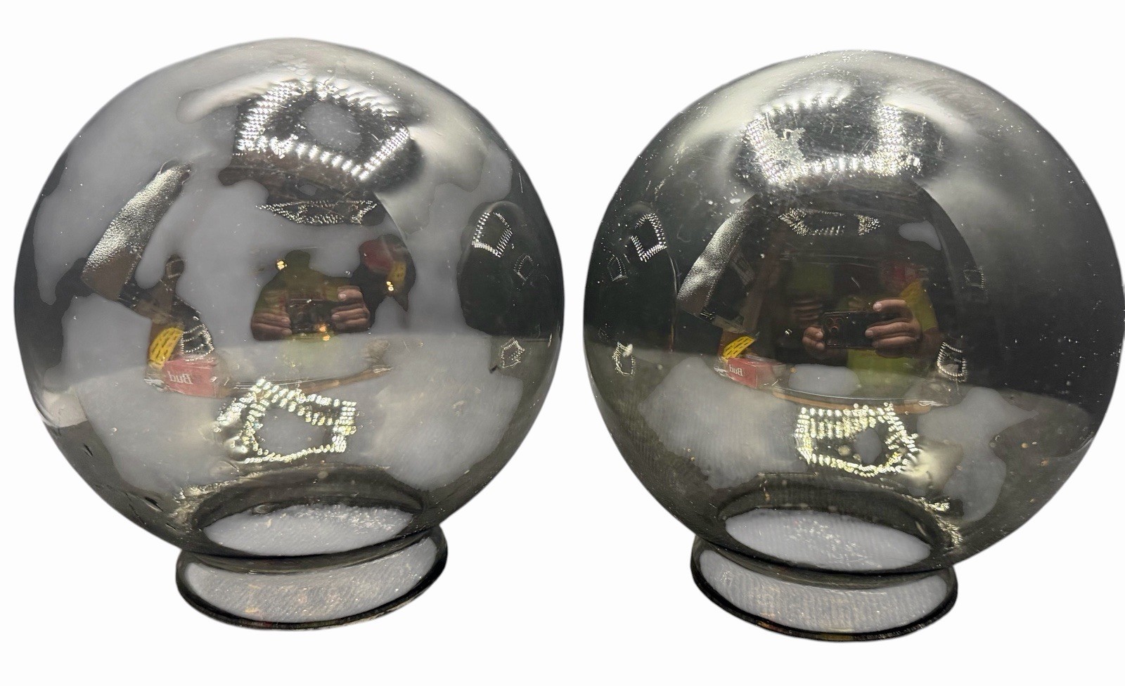 Pendant, Light Globes , Smoked Colored, MCM, ￼ Set Of 2