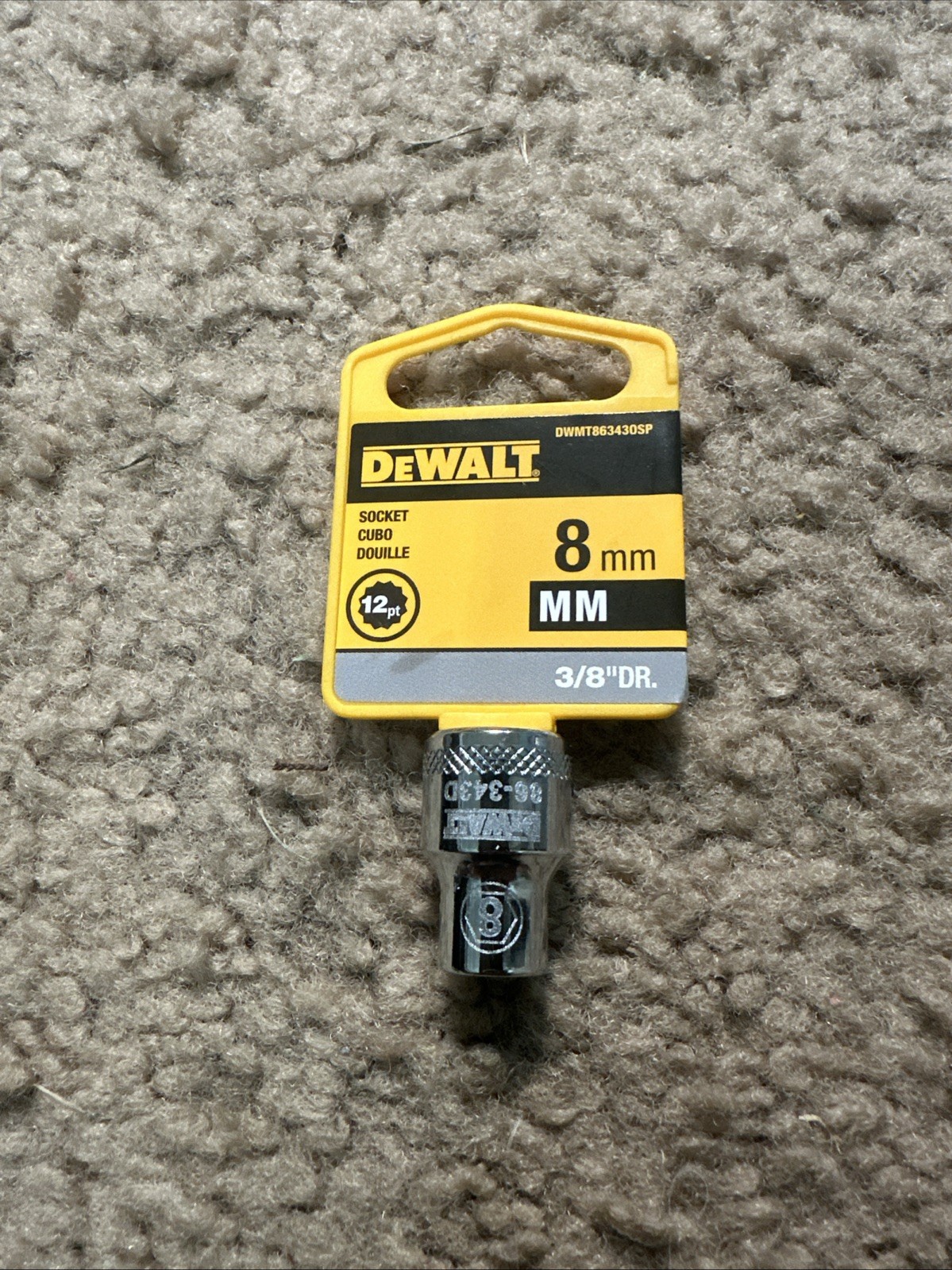 DeWalt 8mm Socket 6 Point 1/4" Drive DWMT863030SP