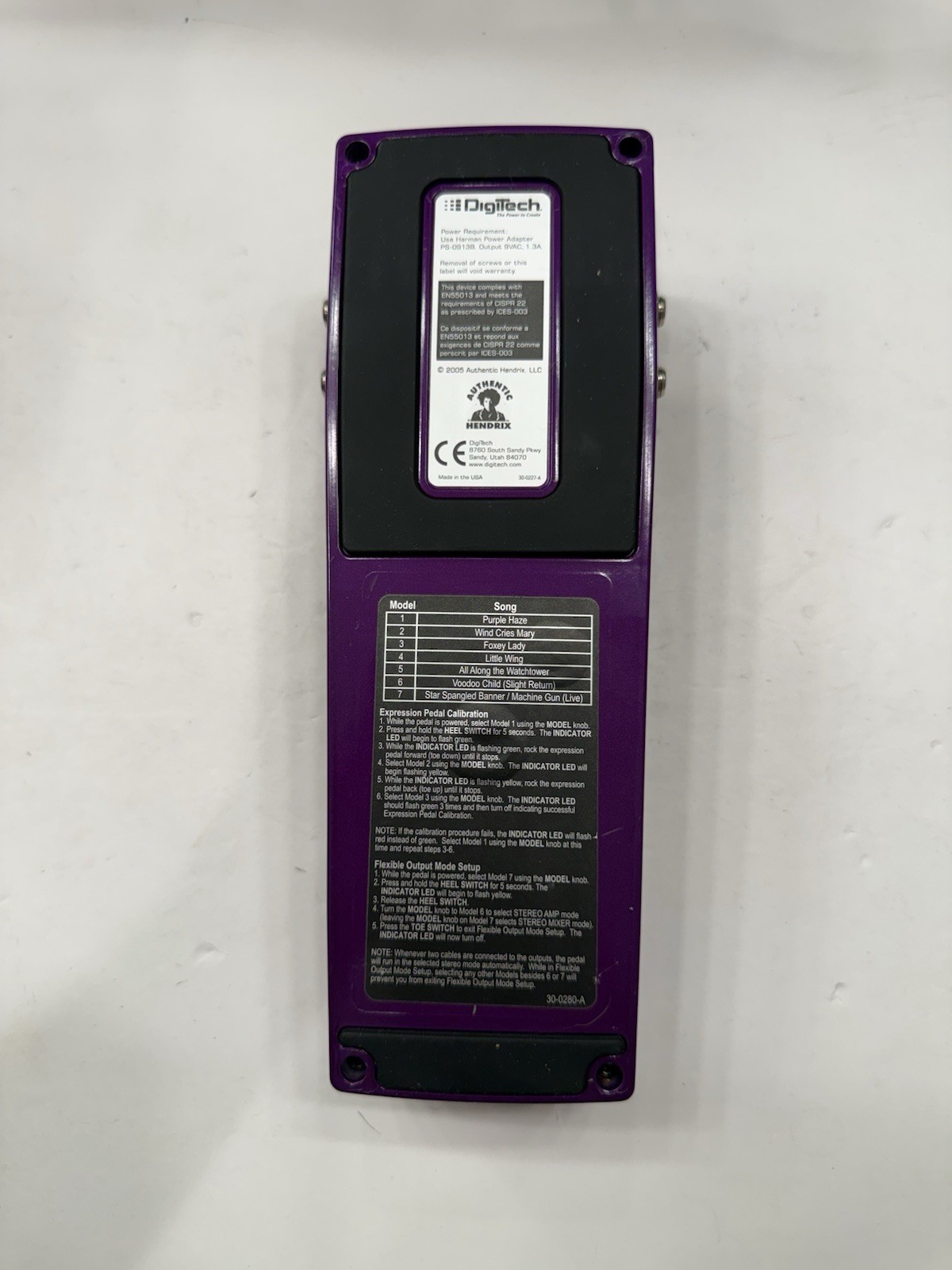 Digitech Jimi Hendrix Experience Signature Modeling Guitar Effect Pedal + Box
