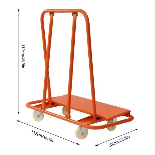 3000 lbs Drywall Sheet Cart - Plywood Panel Dolly Trolley Truck 4 Swivel Wheels