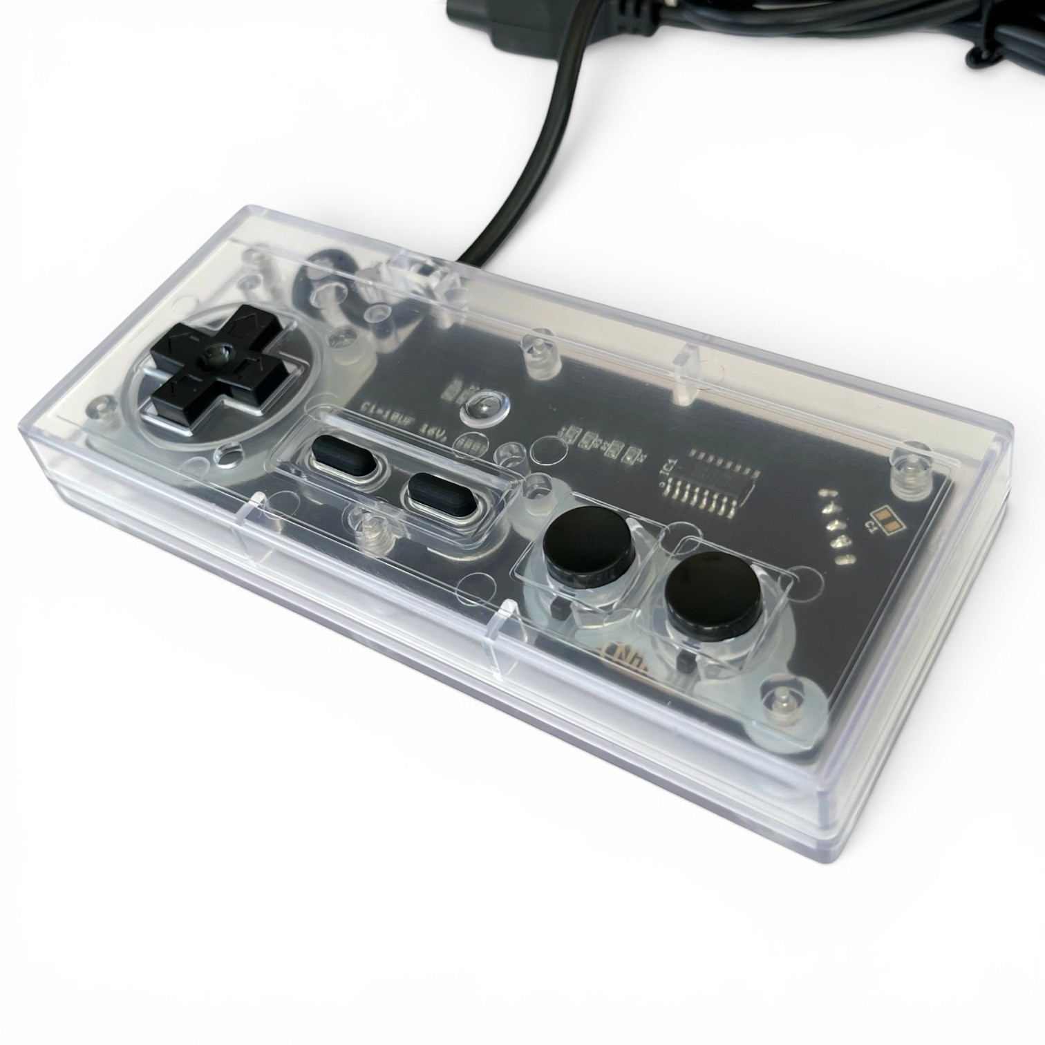 Custom Super Mario Bros NES Controller Clear NEW Gold Contact PCB USA-Made Shell