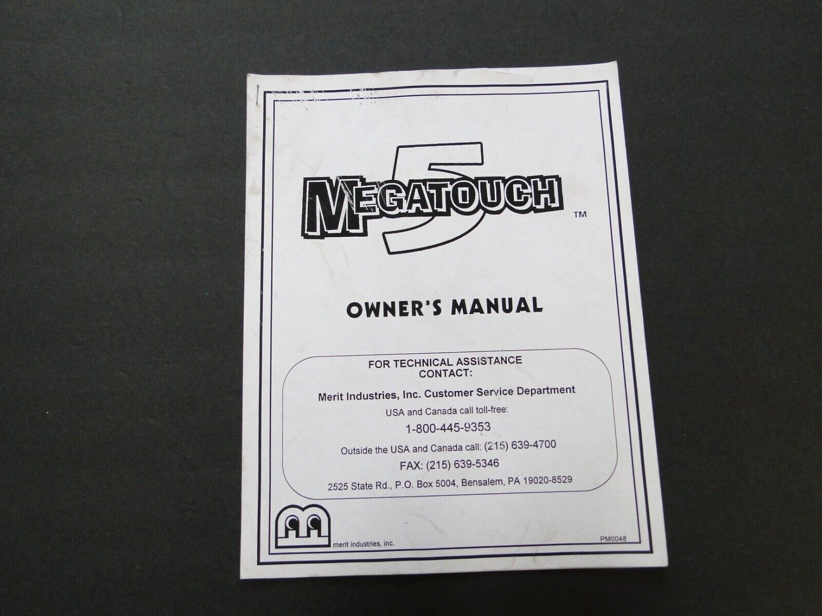 Vintage 1997 Megatouch 5 Arcade Owner's Manual