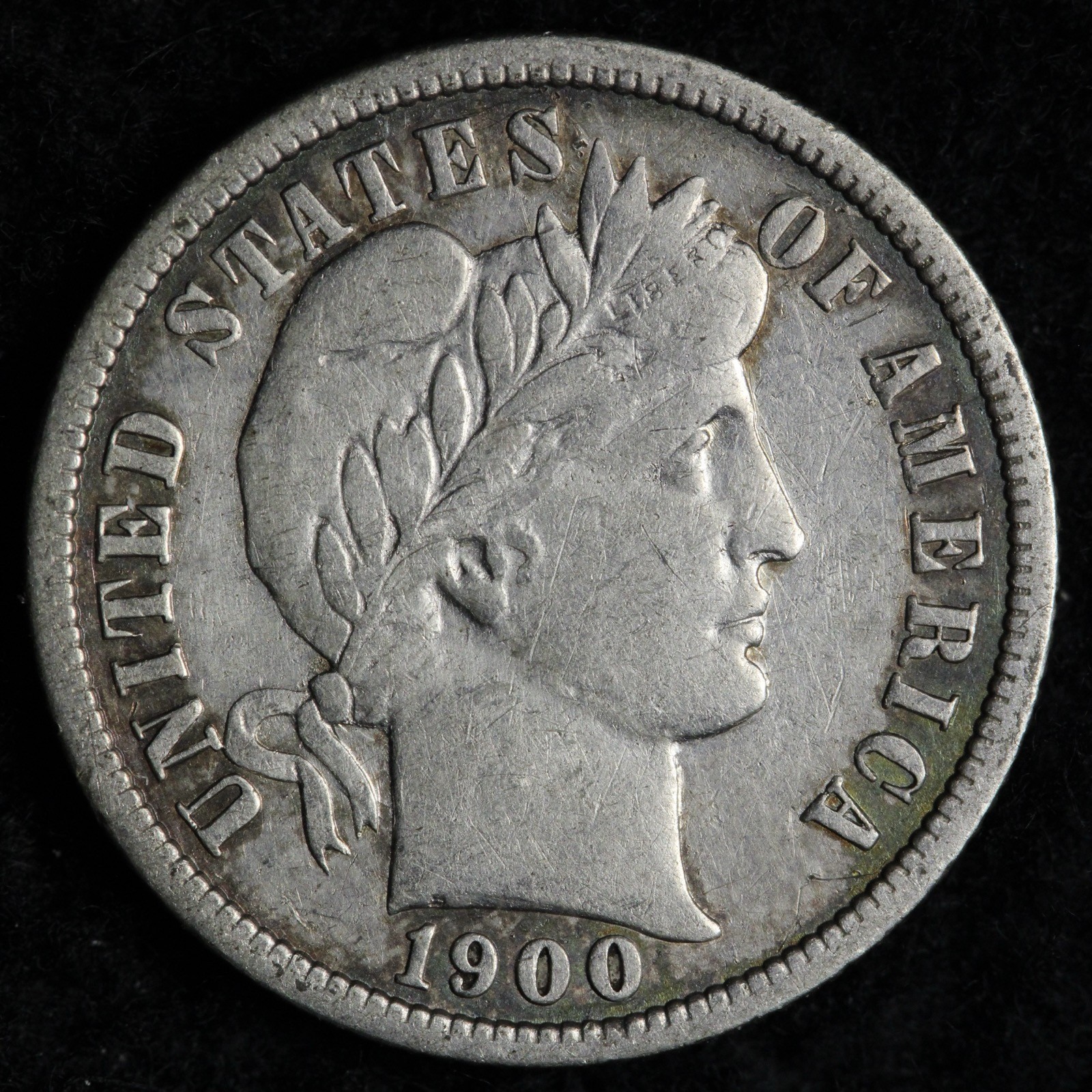 1900 Barber Silver Dime AU E171 QUM