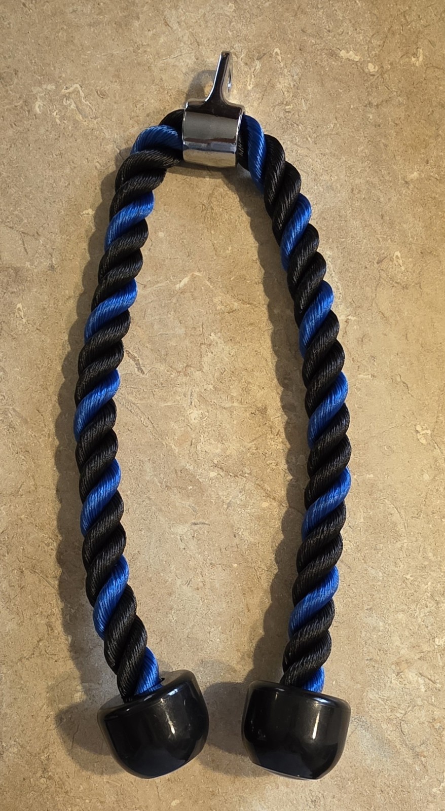 Heavy Duty Tricep Rope Cable Attachment Black Blue Gym Pulley Workout Exercise