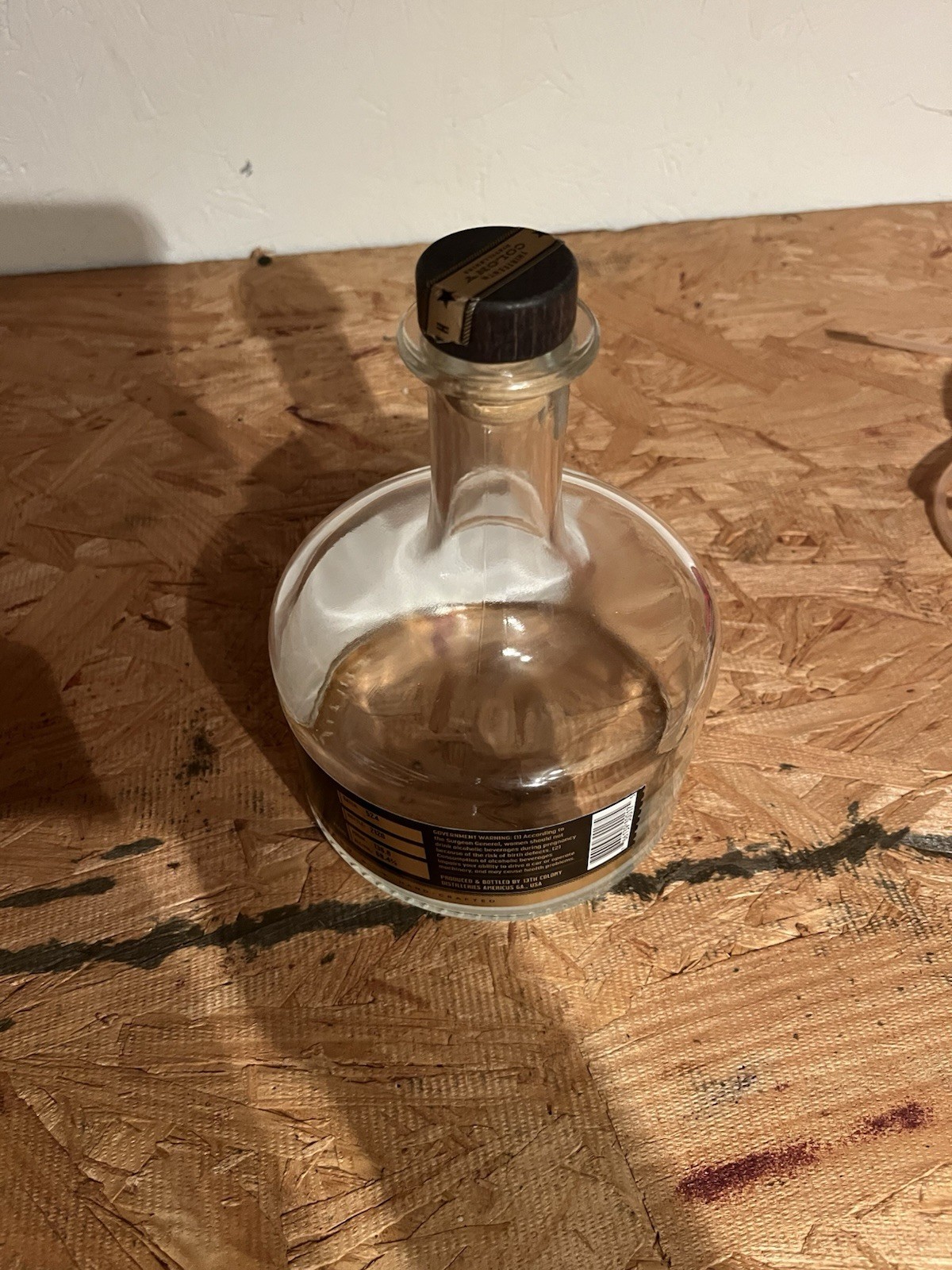 13th Colony Double Oak Cask Strength Bourbon Whiskey Empty Bottle