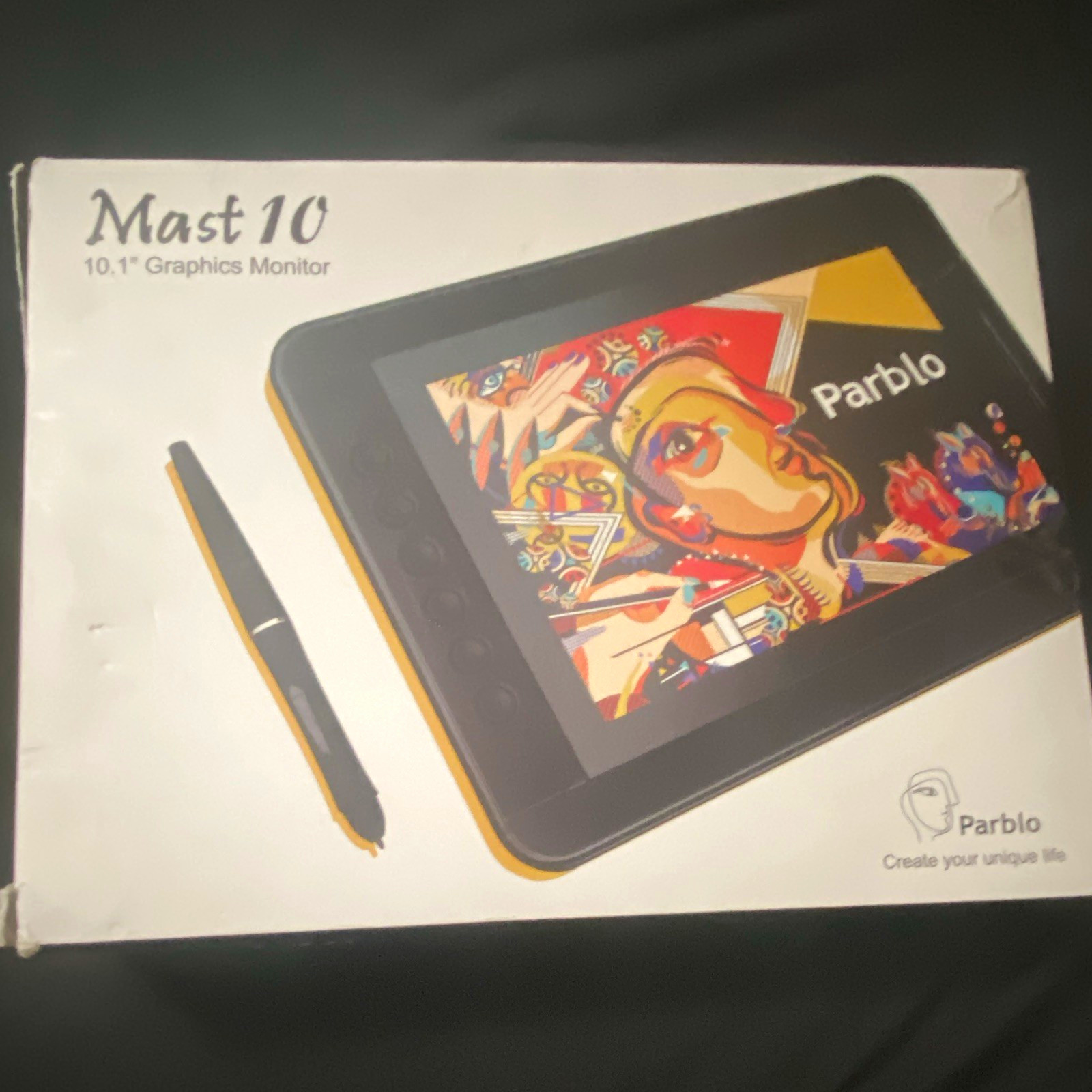 Parblo Mast10 10.1 in Graphics Tablet Pen Display Monitor, Black (nopenorwire)