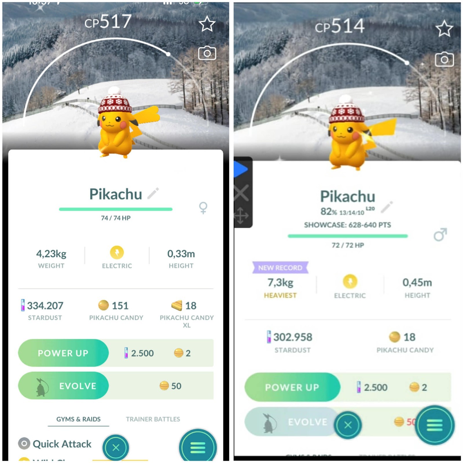 ✨Shiny Pikachu Snowflake Beanie, Pyeongchang Korea Background ✨