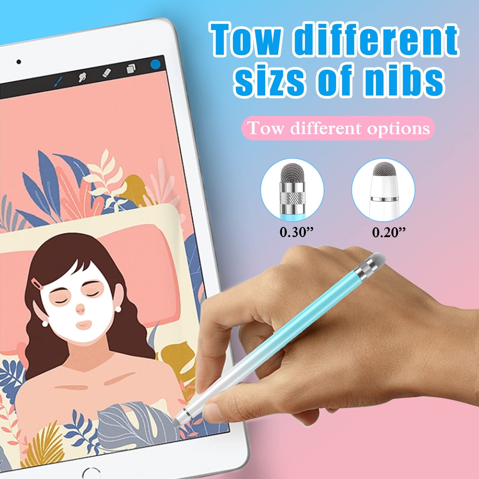 Bopomofo 2PCS Stylus Pen for Touchscreen,High Sensitivity & Precision
