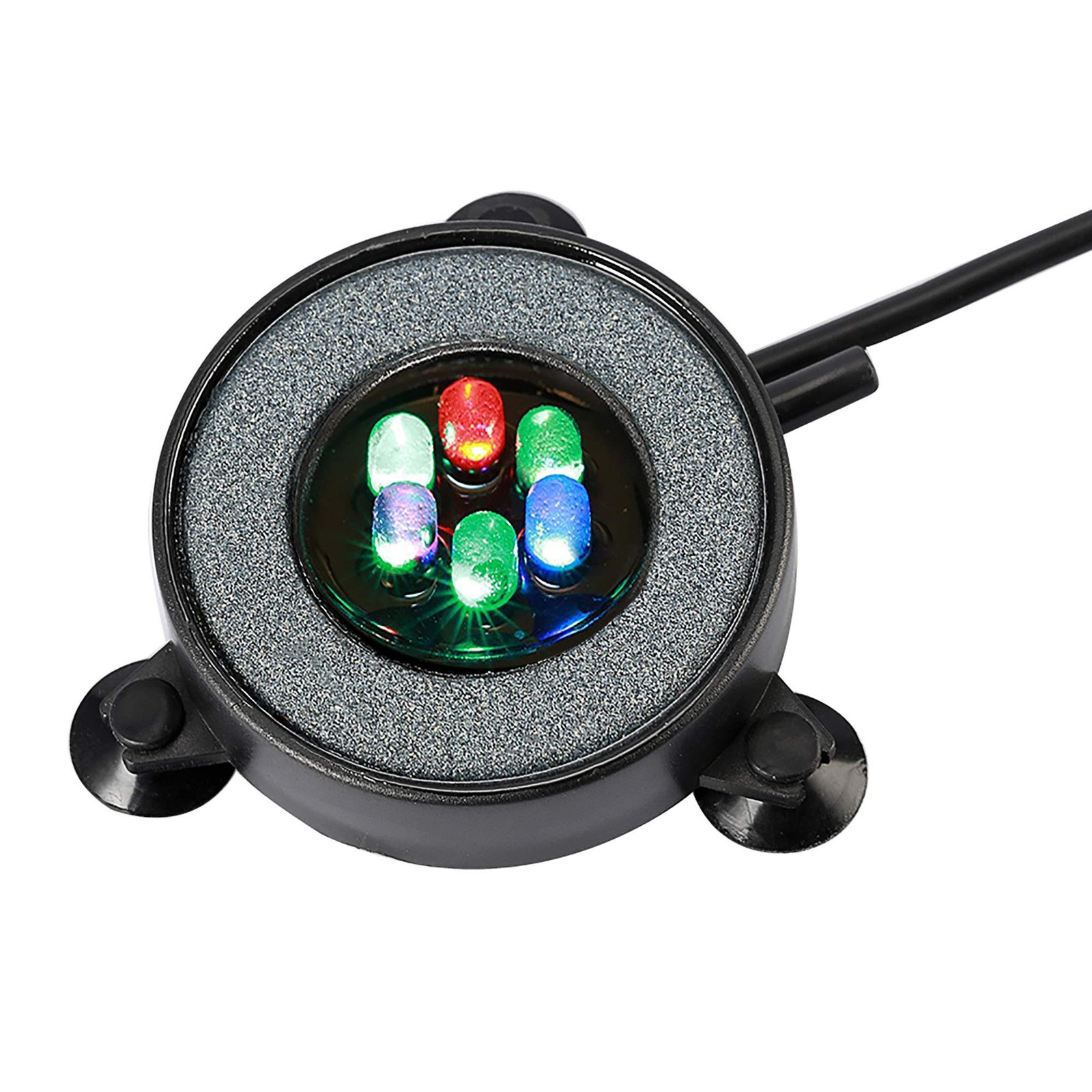NICREW Multi-Colored LED Aquarium Bubbling Stone Disk, Round Fish Tank Bubbler w