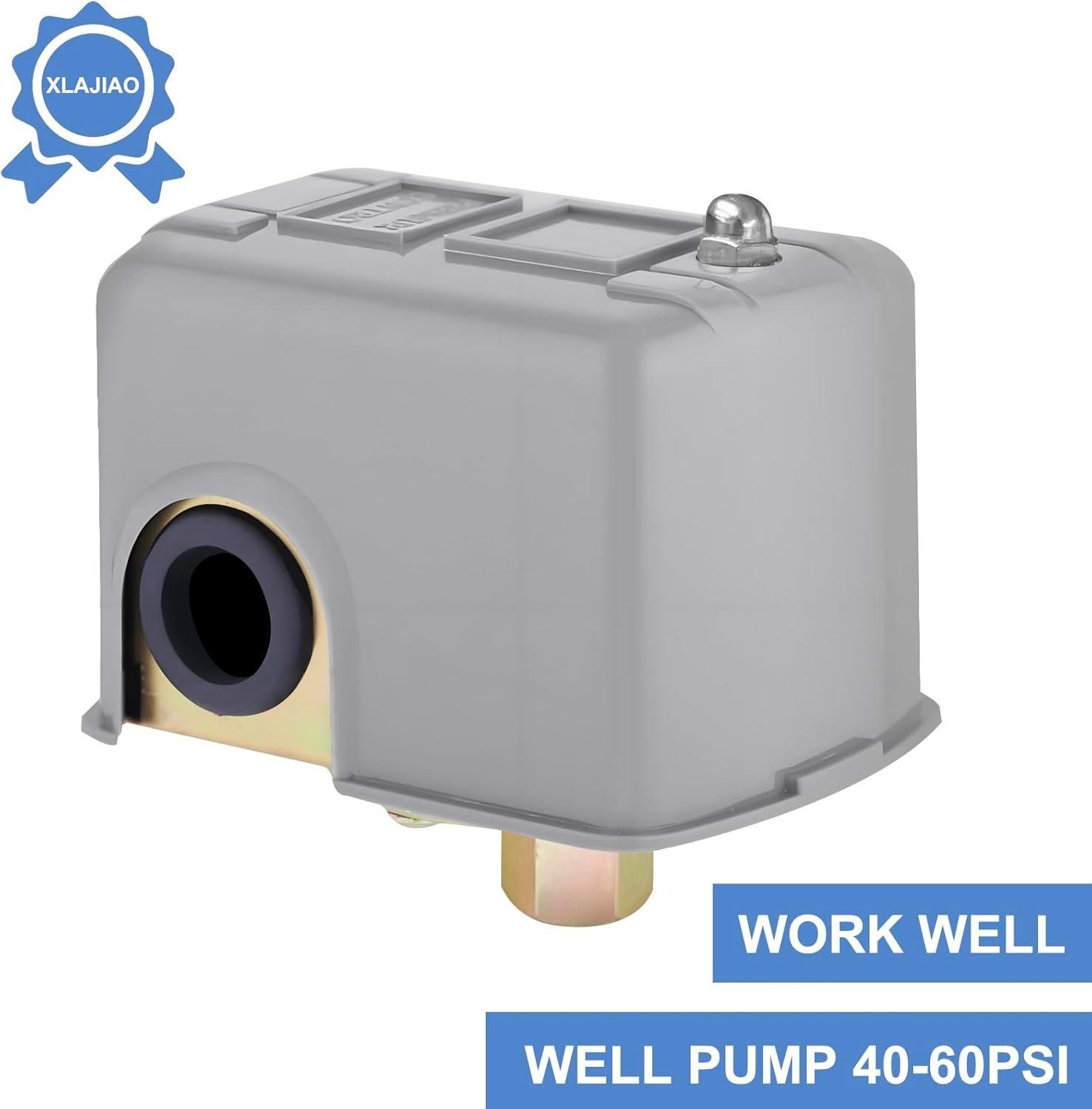 Pressure Switch for Well Pump 40-60 Psi, Water Pressure Switch Adjustable Differ