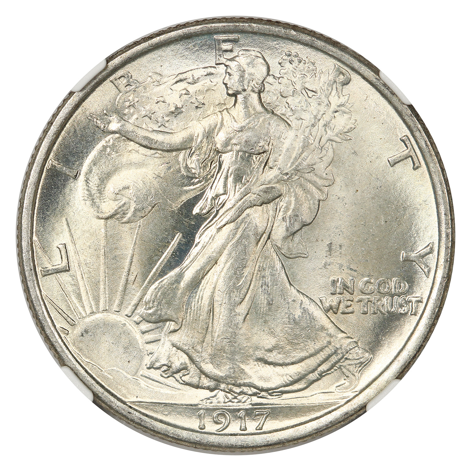 1917 50C NGC/CAC MS65+ - Walking Liberty Half Dollar