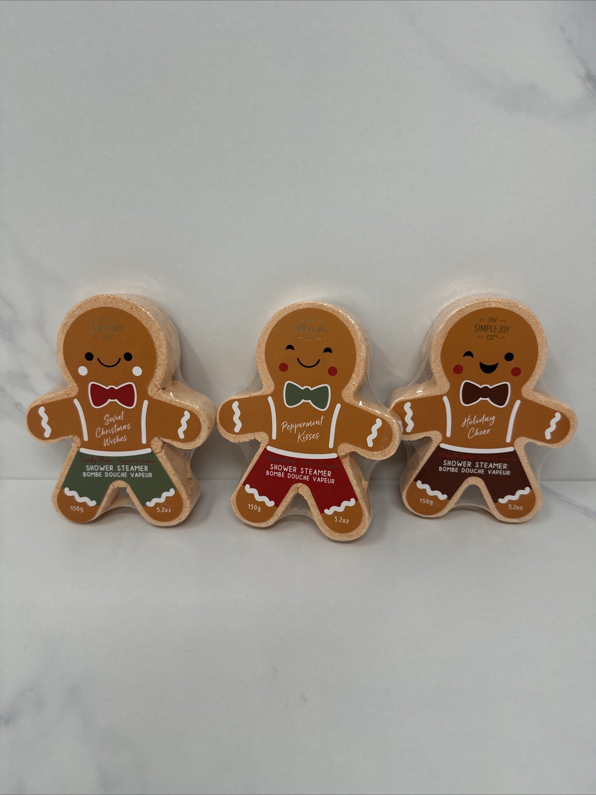 3-Simple Joy Co Shower Steamers Peppermint Kisses-Holiday Cheer-Christmas Wishes