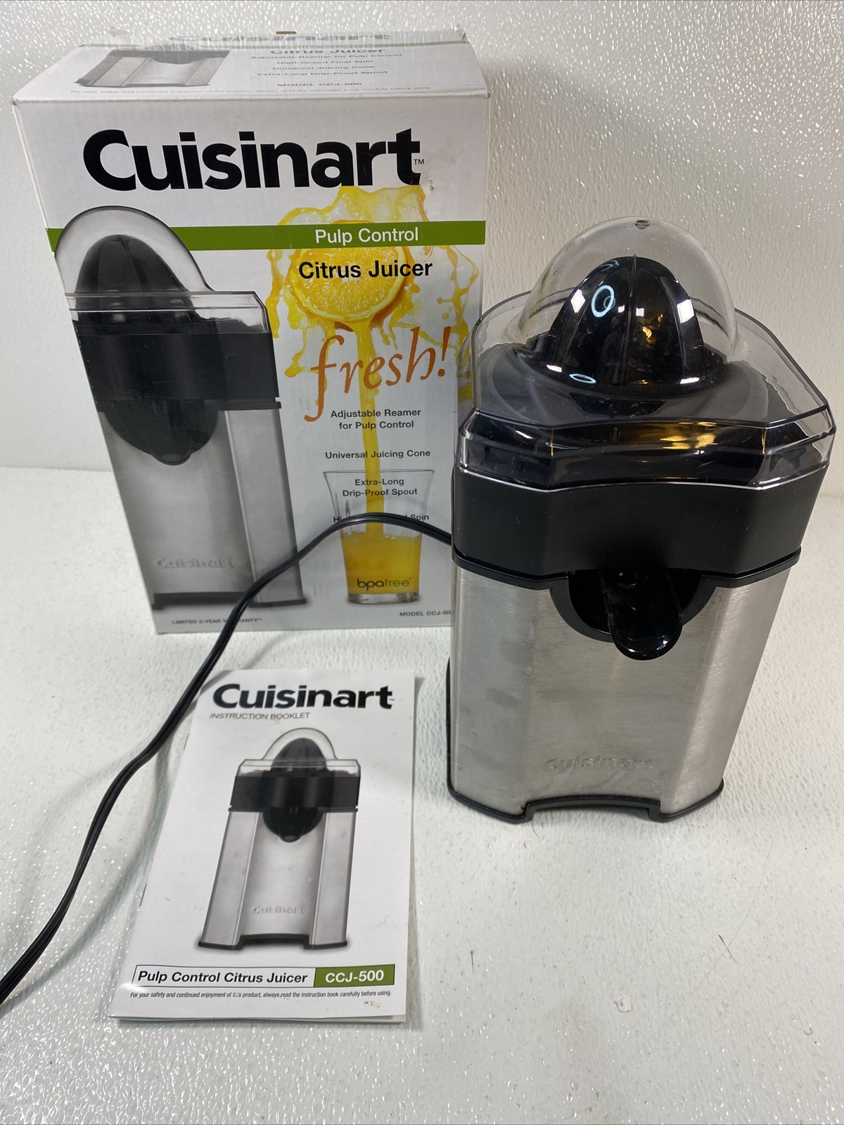 Cuisinart Citrus Juicer Orange Juice Machine Electric Squeezer Tested Working