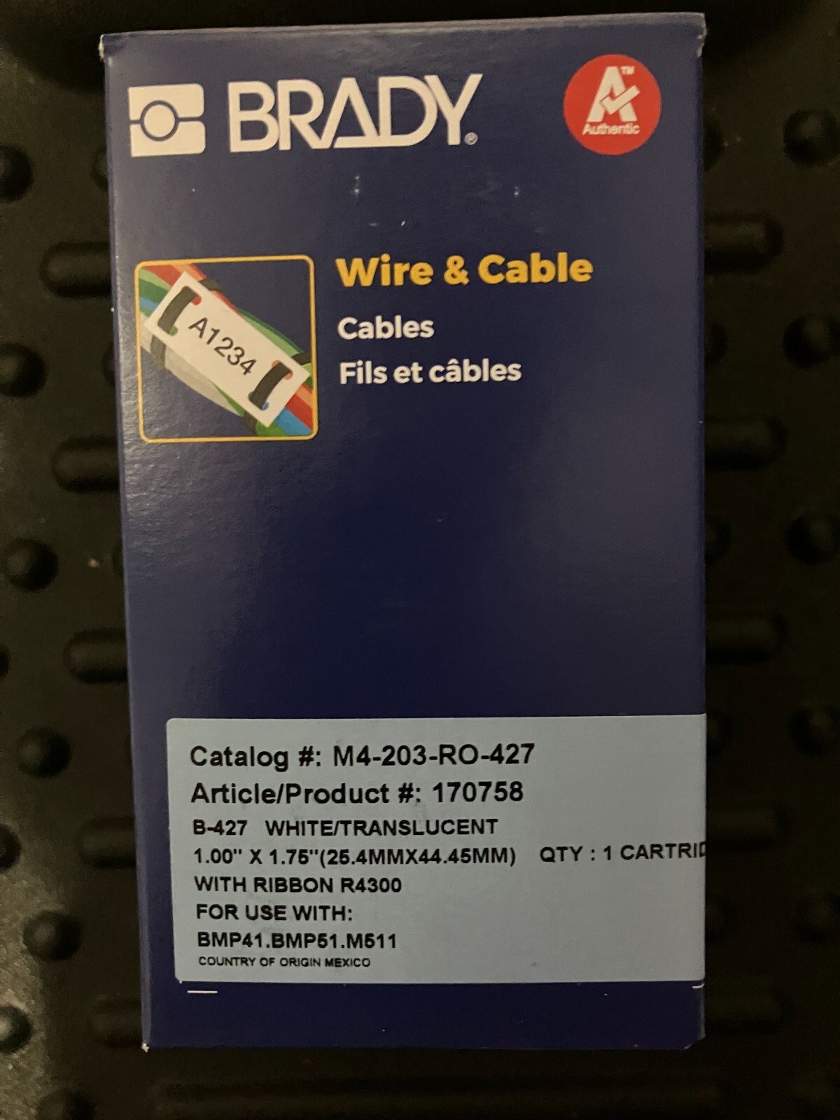 BRADY M4-203-RO-427 / M4203RO427 (BRAND NEW)