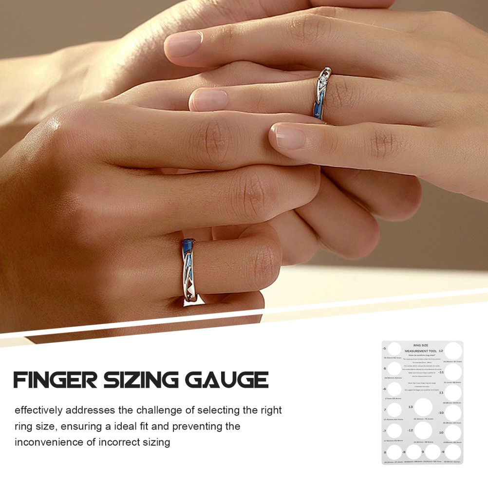 2 Pcs Ring Size Chart Finger Sizer Cardboard Measurement Manual Measuring Tool
