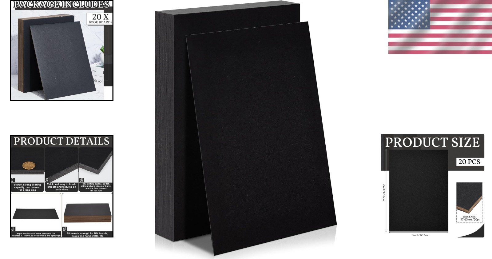 Versatile 20 Pcs 7 x 5 Inch Chipboard Sheets - Essential Bookbinding Supplies