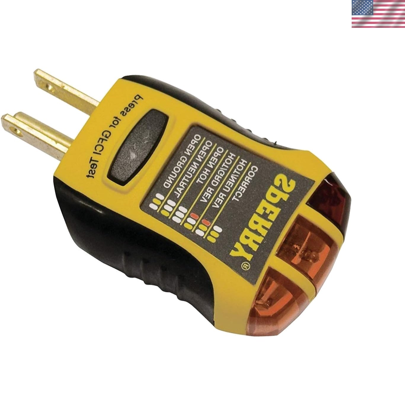 Professional GFCI Outlet Tester with 7 Wiring Alerts - Ergonomic Yellow & Black