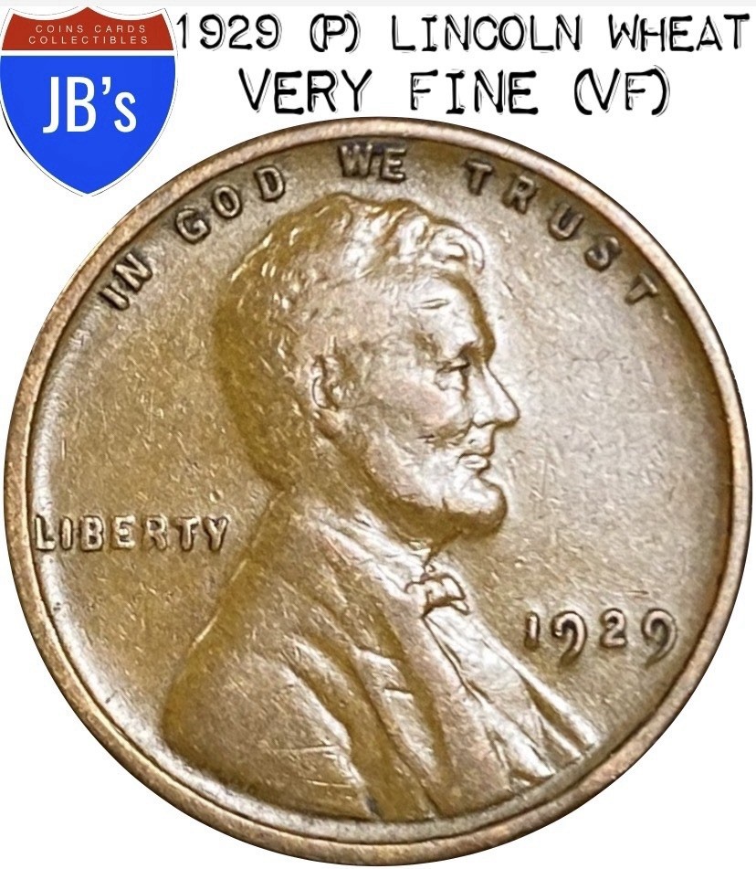 1929 (P) Lincoln Wheat Cent Penny 1c - VERY FINE (VF)