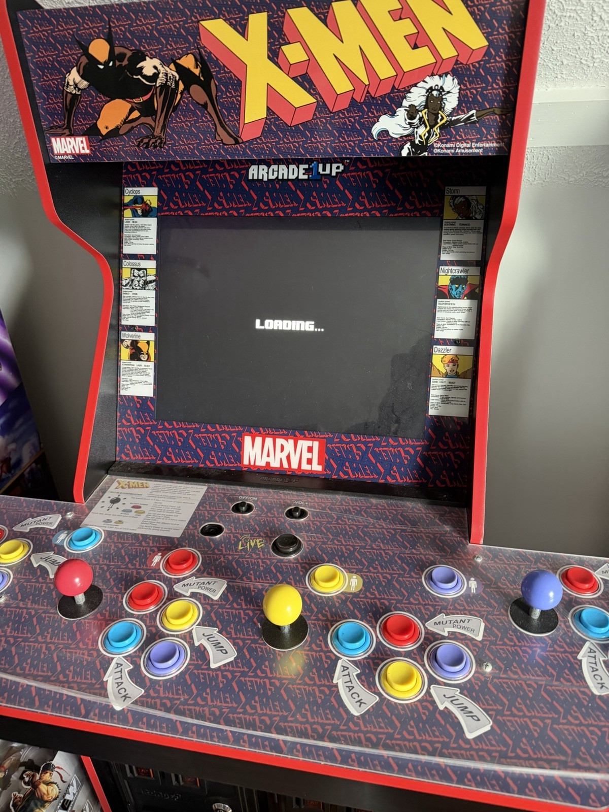 Arcade1Up Marvel X-Men 4 Player 3 Games Arcade Machine Stool & Riser RARE 🔥