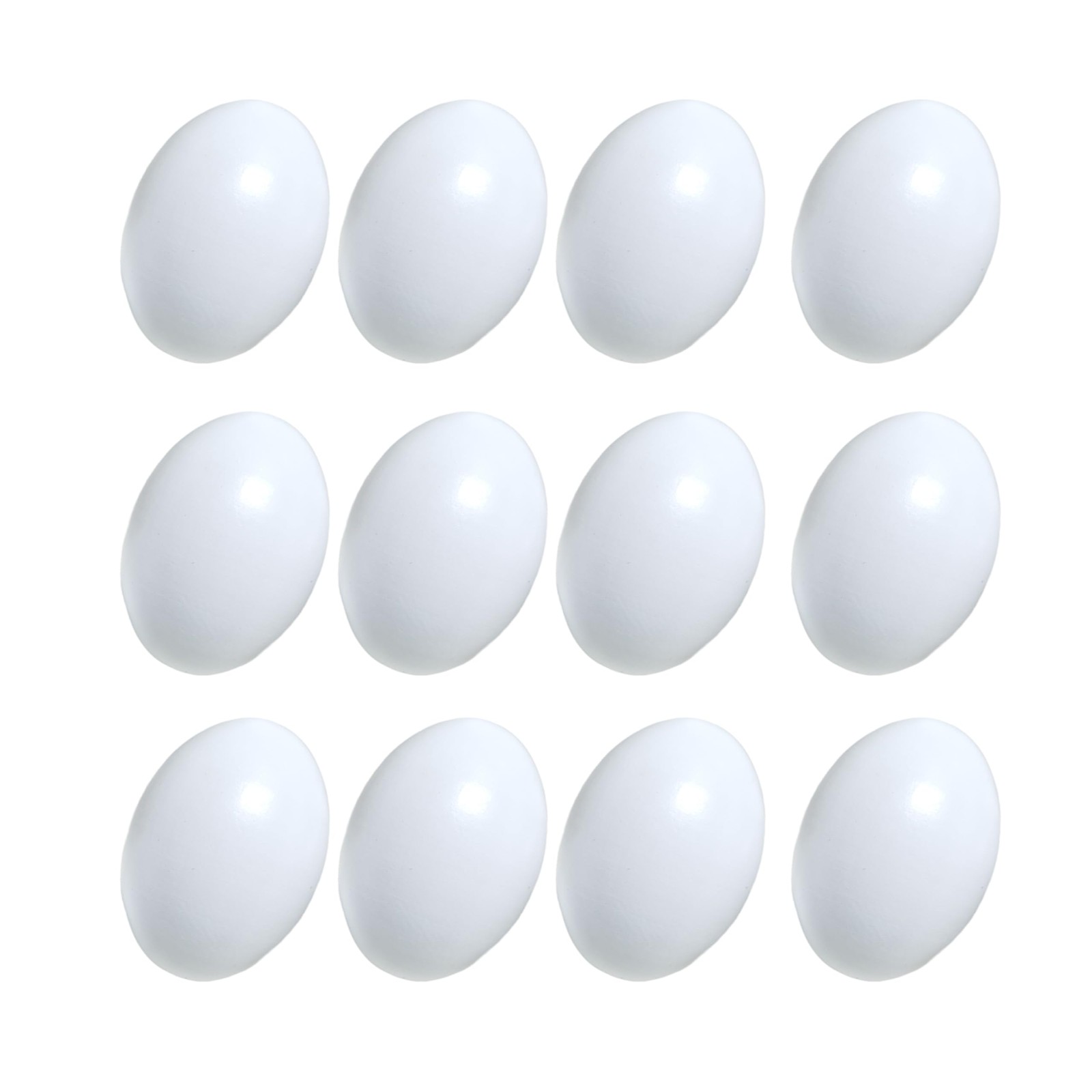 12 PCS Fake Wooden Chicken Eggs Decoy Nesting Boxes Coop Easter White Set
