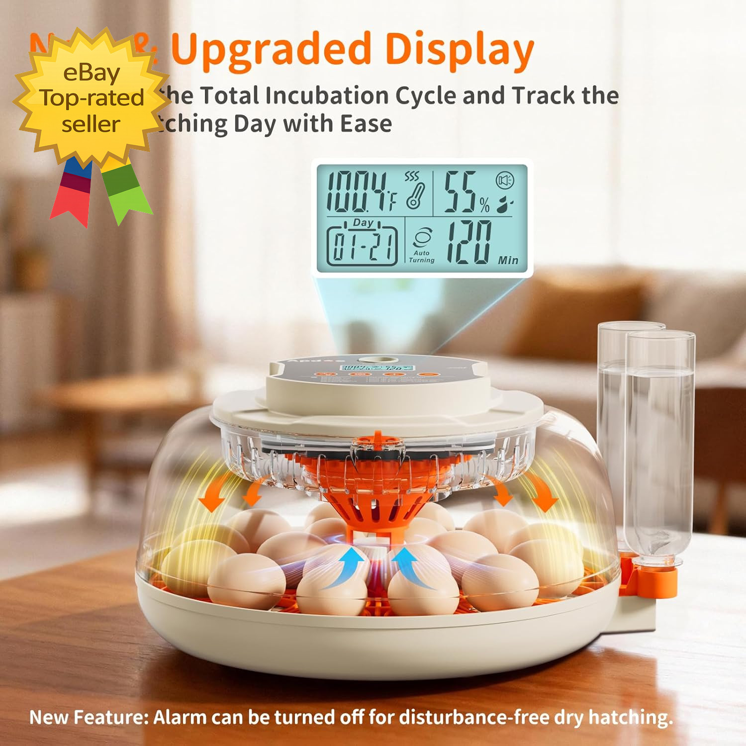 Egg Incubator 18 Capacity Automatic Turning Temperature HumidityControlHatchTool