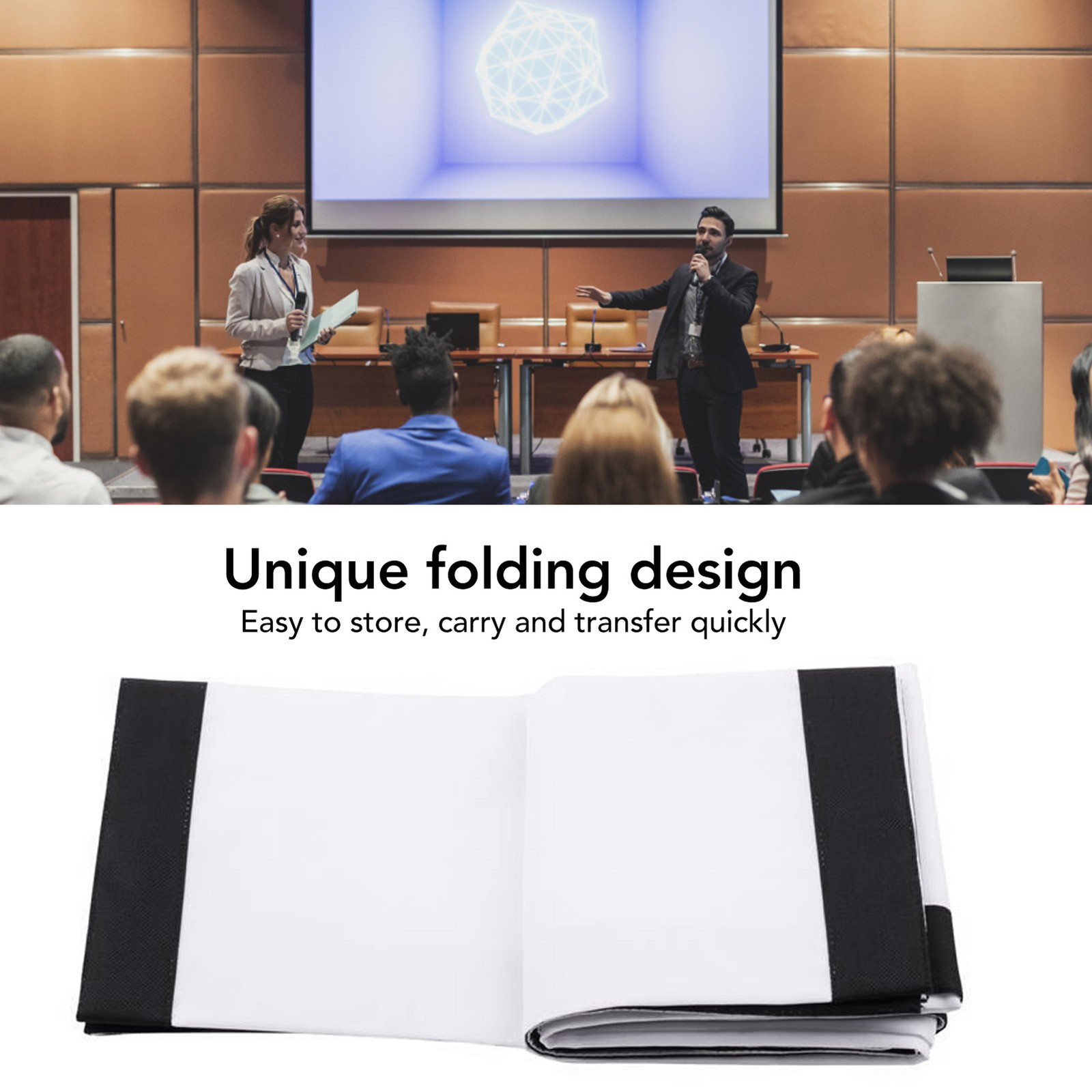 100 Inch Projector Screen Foldable Portable Soft Clear HD Projector Screen JDVF