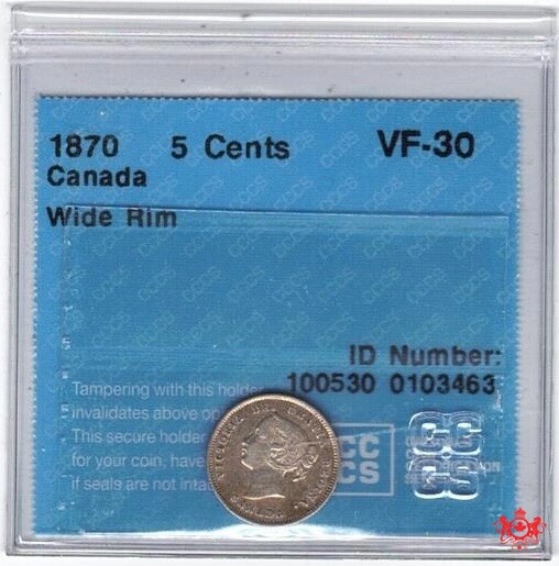 1870 Canada 5 Cents - CCCS VF30 - 0103463
