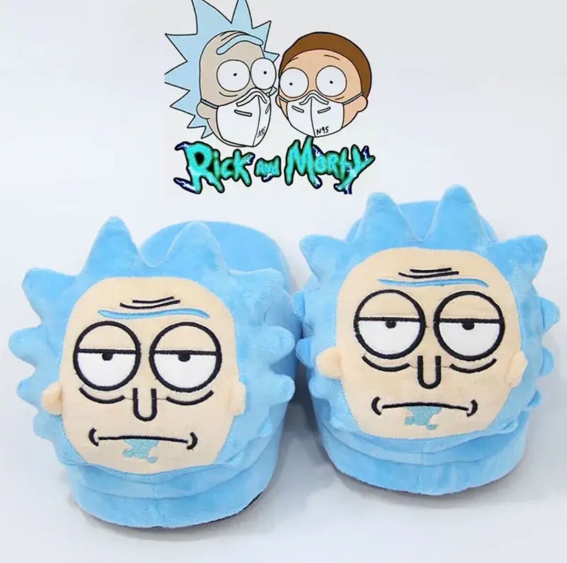 Rick and Morty Plush Winter Slippers  (Unisex) Cartoon Anime Rick and Morty
