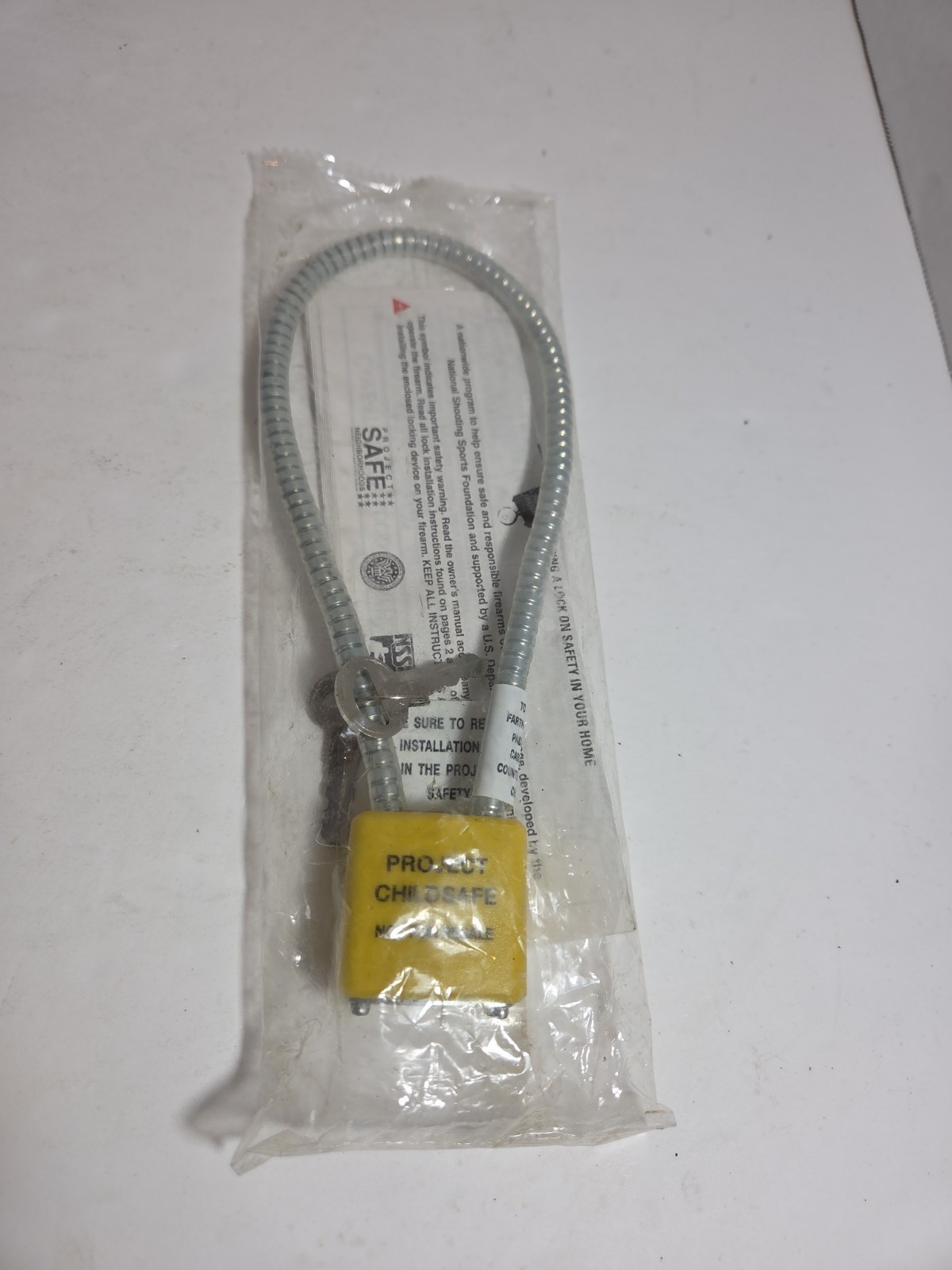 Gun Safety Cable Lock 15", Firearm Handgun Rifle Shotgun, New Project Childsafe