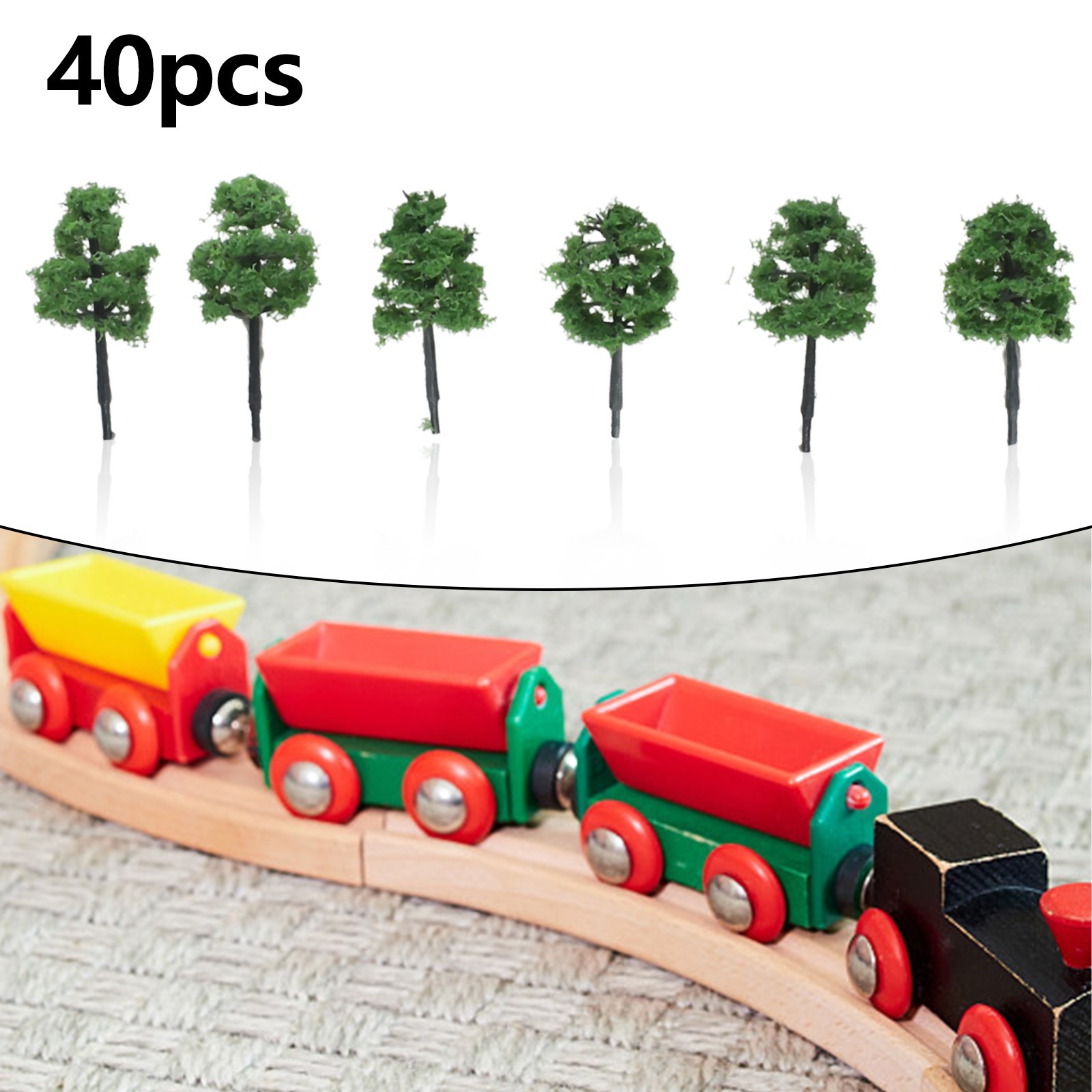 40*/Set - Deep Green N Scale Model Trees For Building Scenery And Layout