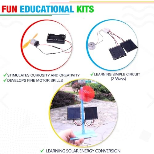 4 in 1 Solar Power & Electric Motor STEM Kits,Science Experiment Projects for