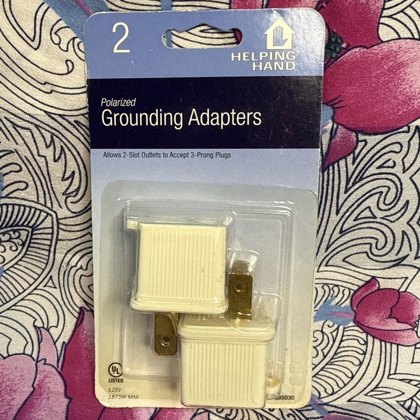 Helping Hand Polarized Grounding Adapters 2 Pack 3-Prong to 2-Slot UL Listed