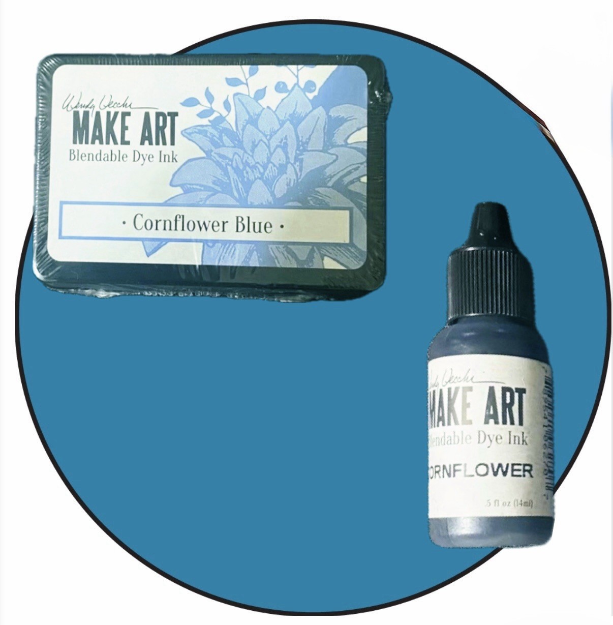 Ranger Make Art Dye Ink Pad & Re-inker CORNFLOWER BLUE Blendable Dye Ink